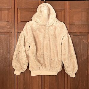 HOODED SHERPA COAT~SMALL~ZIP UP
